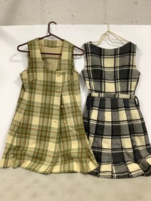 Vintage plaid fashion dresses(size N/A)