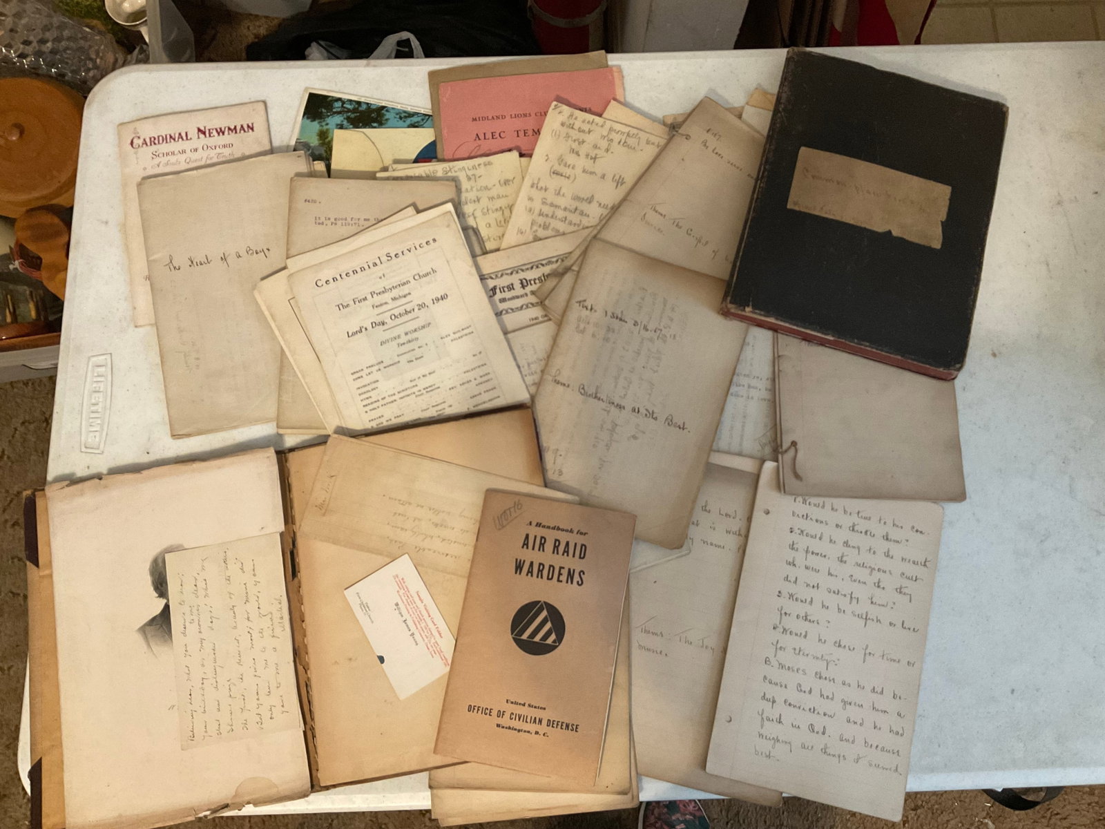 lot of old religious paperwork: lot of old religious paperwork