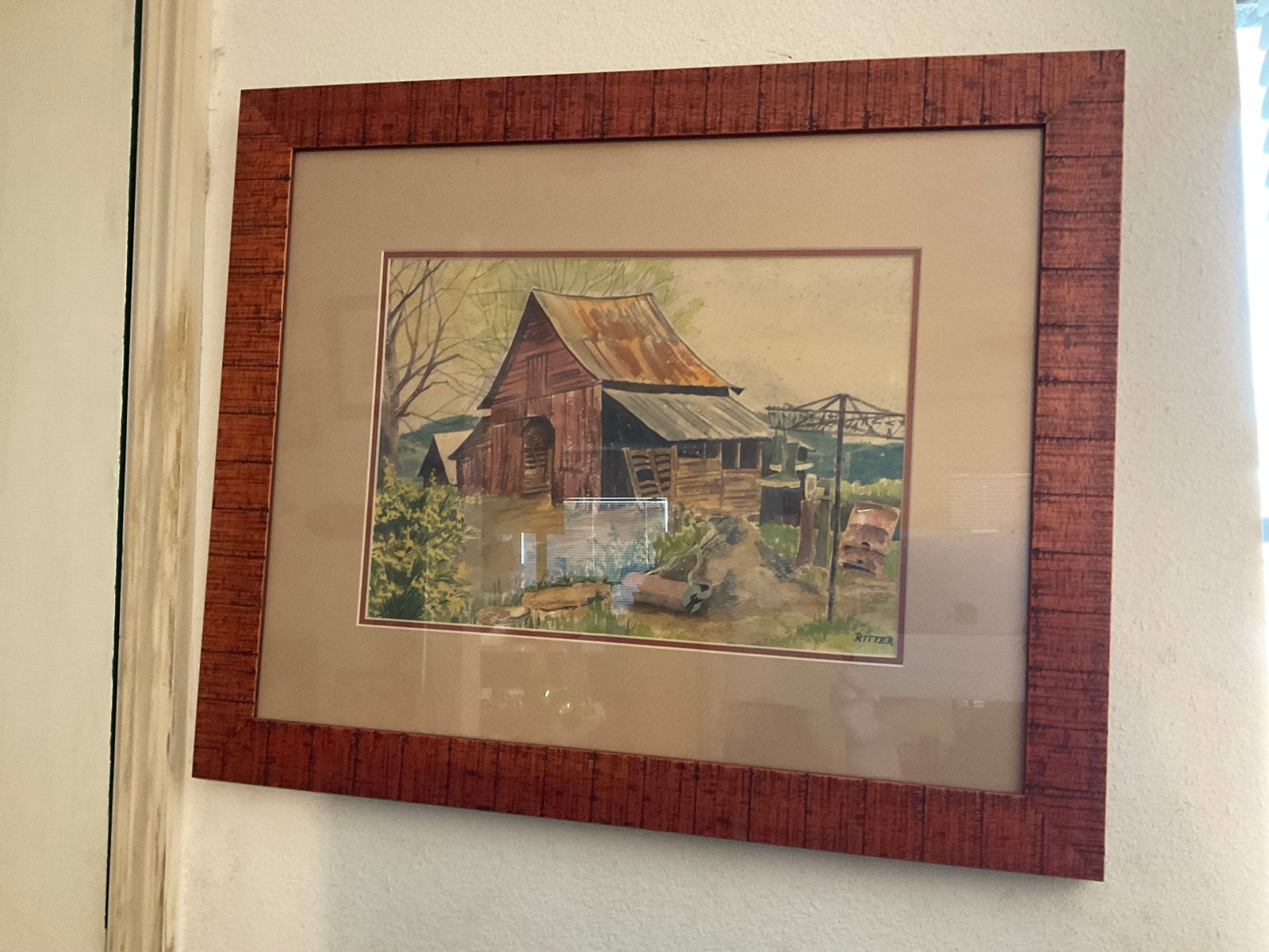 Rittr signed framed artwork 23x19: Rittr signed framed artwork 23x19