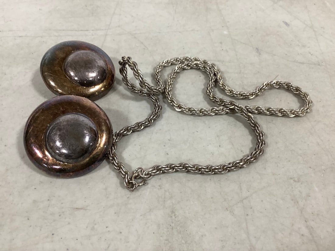 Sterling Necklace and Clip on Earrings: Sterling Necklace and Clip on Earrings