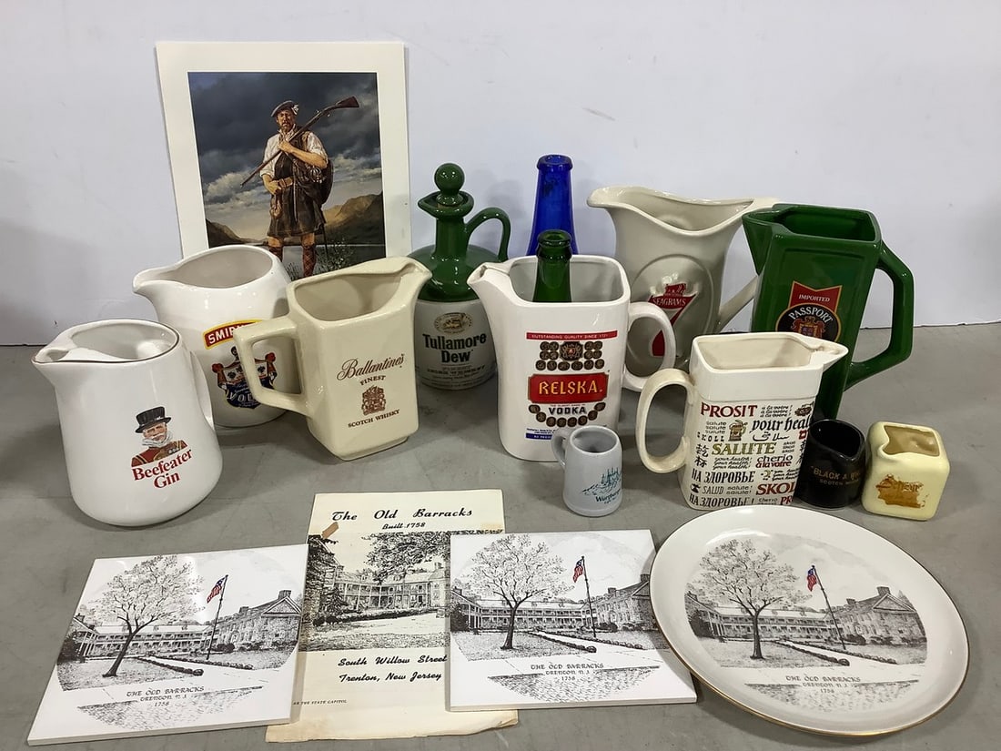 Various Water Whiskey Pitchers, Glass Bottles, and more (Tallest = 8.25in) (1 of 1)