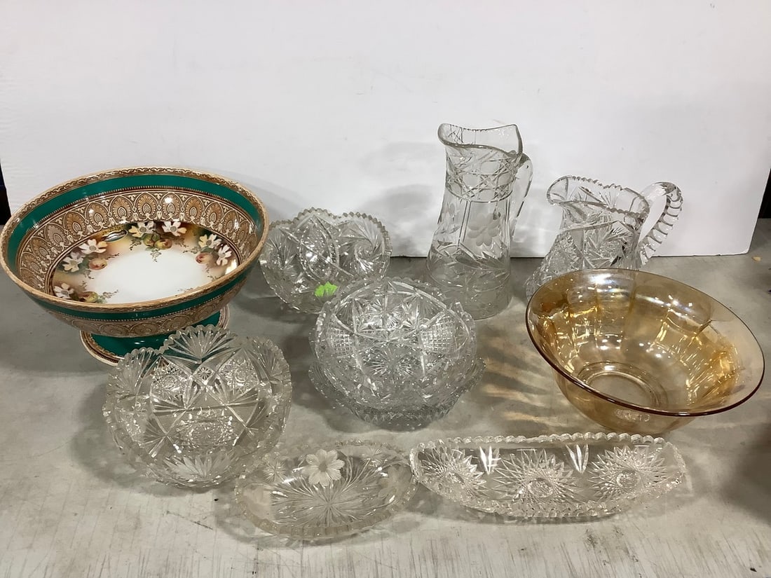 Various Crystal Glass Bowls, Pitchers, and more (Tallest - 11in) (1 of 1)