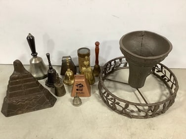 Vintage Bells, Metal Planter Urn (8.25in Tall), and more