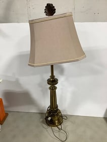 Brass Table Lamp with Shade (40in Tall)