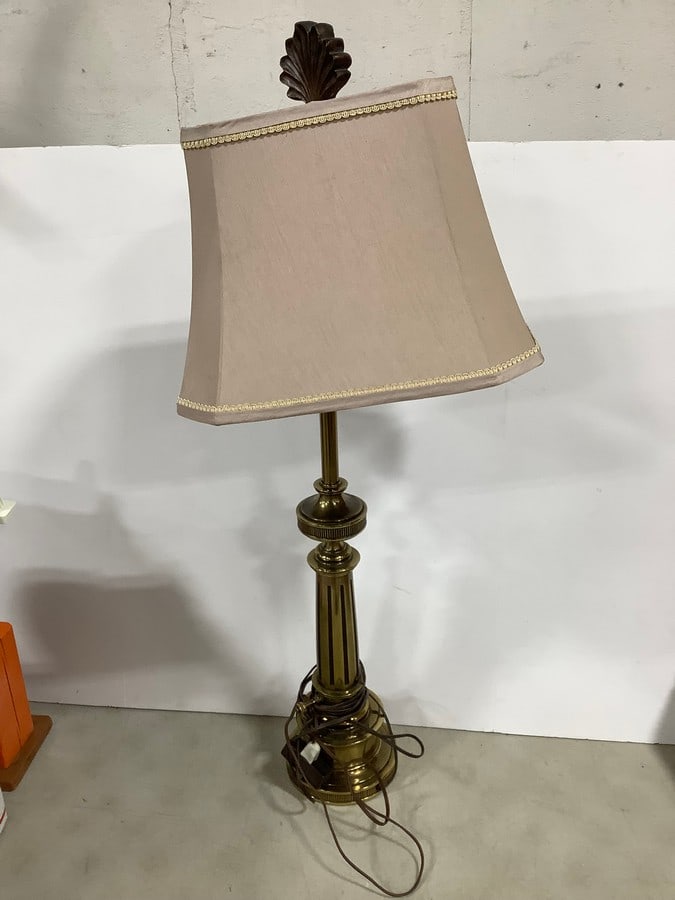 Brass Table Lamp with Shade (40in Tall) (1 of 1)
