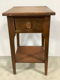Wooden Nightstand with Drawer (28in)