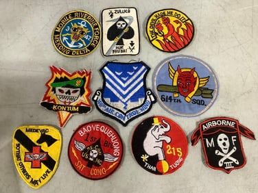 Vietnam war original unit patches (10 total)