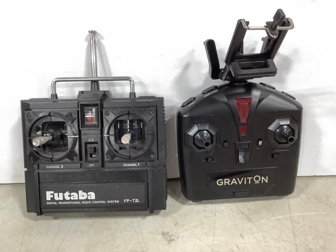 Graviton Drone Remote and Futaba - 2 Channel Remote Controller *tested & working* (1 of 1)