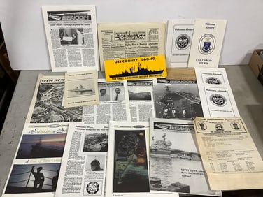 Vintage Philadelphia Naval Shipyard Newsletters and WW2 Era VSS Wakerfield Letter