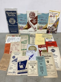 Vintage Transportation Bus & Train Schedules