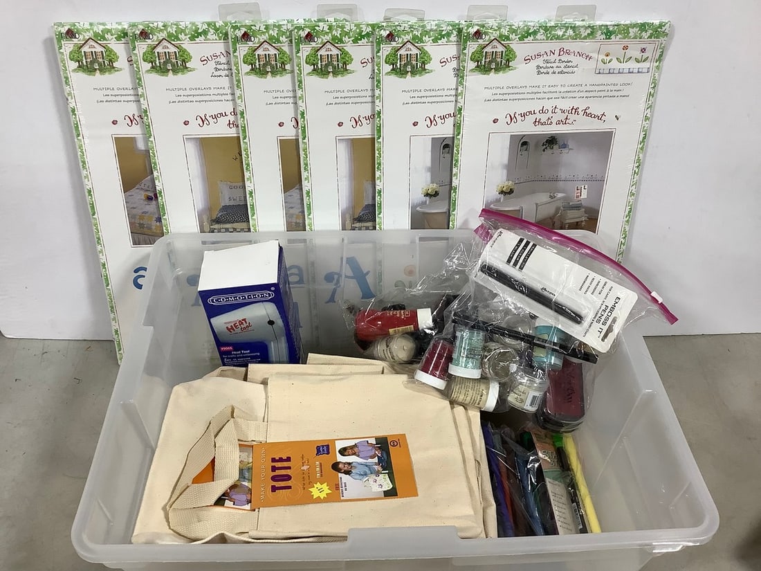 Arts and crafts supplies(Comotion heat tool, tote bags, stencil borders, and more): Arts and crafts supplies(Comotion heat tool, tote bags, stencil borders, and more)