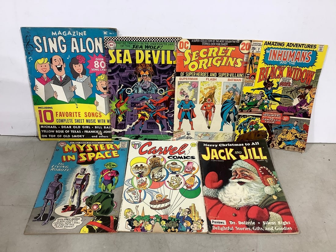 Vintage comics and sing along magazine(Secret Origins, Sea Devil, JAck and Jill, and more) (1 of 1)