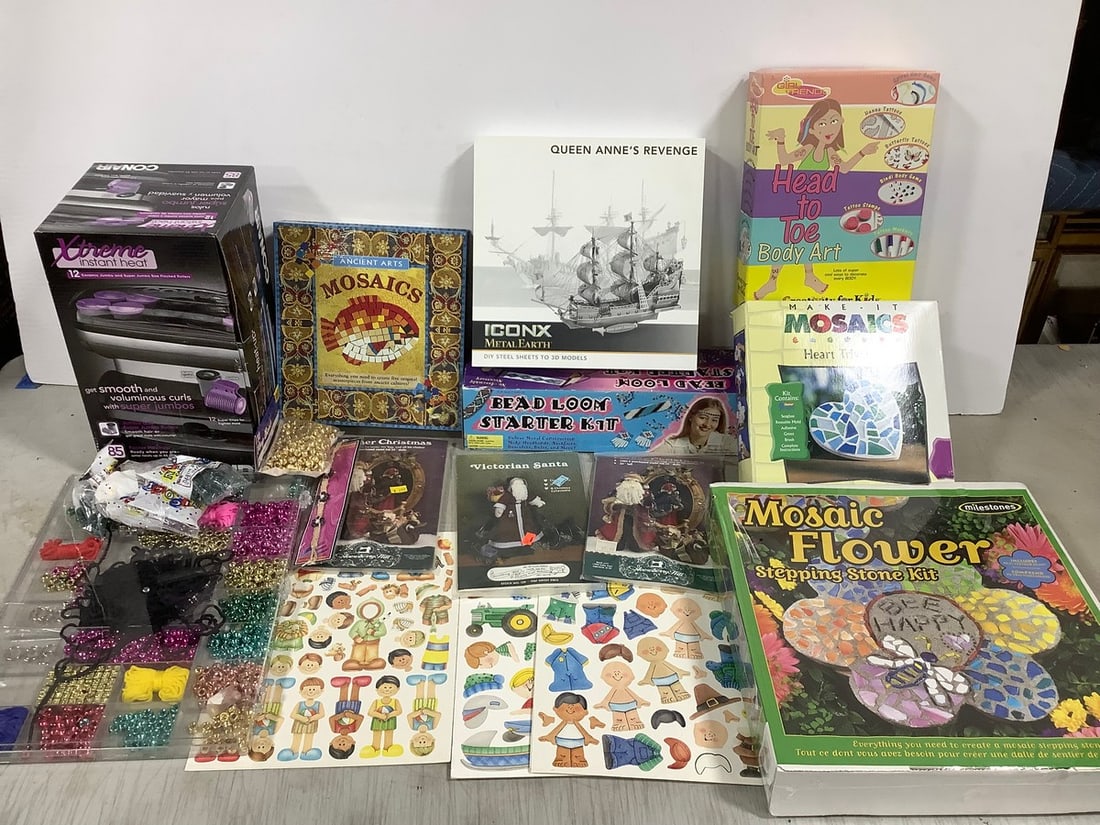 Mosaics Heart Trivet and Flower Stepping Stone Kits, Head to Toe Body Art, Jewelry Beads, Conair (1 of 1)