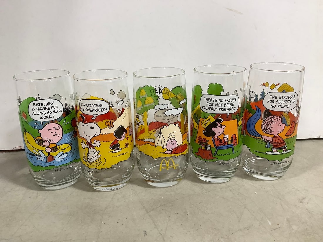 Various McDonalds Camp Snoopy Collection Glasses(Tallest - 6in) (1 of 1)