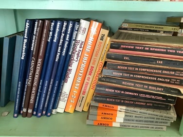 Vintage books(Nick Engler's Woodworking Wisdom, AMSCO educational books, and more)