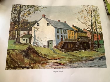Village on the Brandywine signed art print(20in.x24in.)