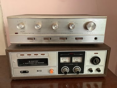 Lafayette LA-60T amplifier and Empire TD-150 8 track tape recorder