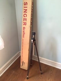 Camera tripod and vintage Singer Graflex projections creen(40.x40)