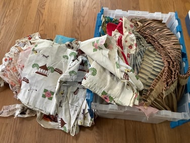 Large lot of vintage curtains