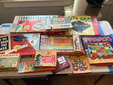 Vintage board games(Shifty Gear game, Concentration, Snapjacks, and more)