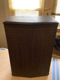1960s wicker laundry basket