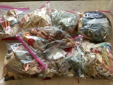 Vintage doll clothes and dolls