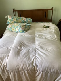 MCM maple headboard