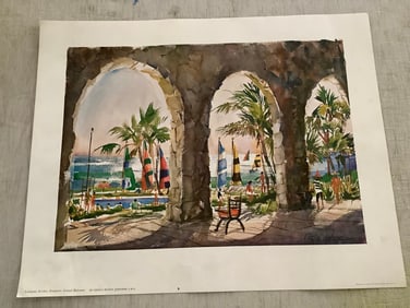Lucayan Arches Freeport Grand Bahama signed art print by Cecile Ryden Johnson (15.5in.x19.5in.)