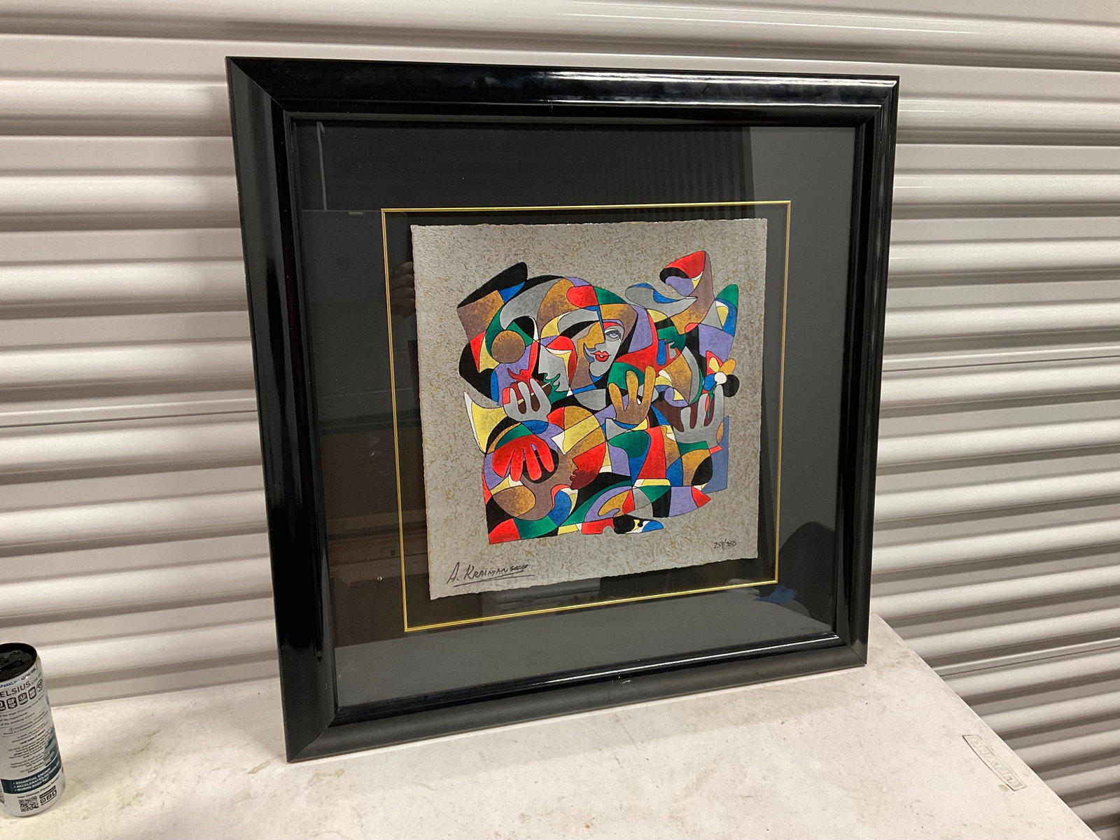 Anatole Krasnyansky The Sound of Guitar 1994 signed and numbered 259/350 15x15, Serigraph in color: Anatole Krasnyansky The Sound of Guitar 1994 signed and numbered 259/350 15x15, Serigraph in color on woven paper