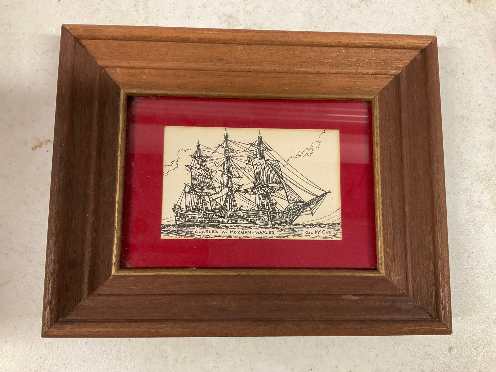 Charles W. Morgan-Whaler artist Gil Mccue pencil art 10x8: Charles W. Morgan-Whaler artist Gil Mccue pencil art 10x8