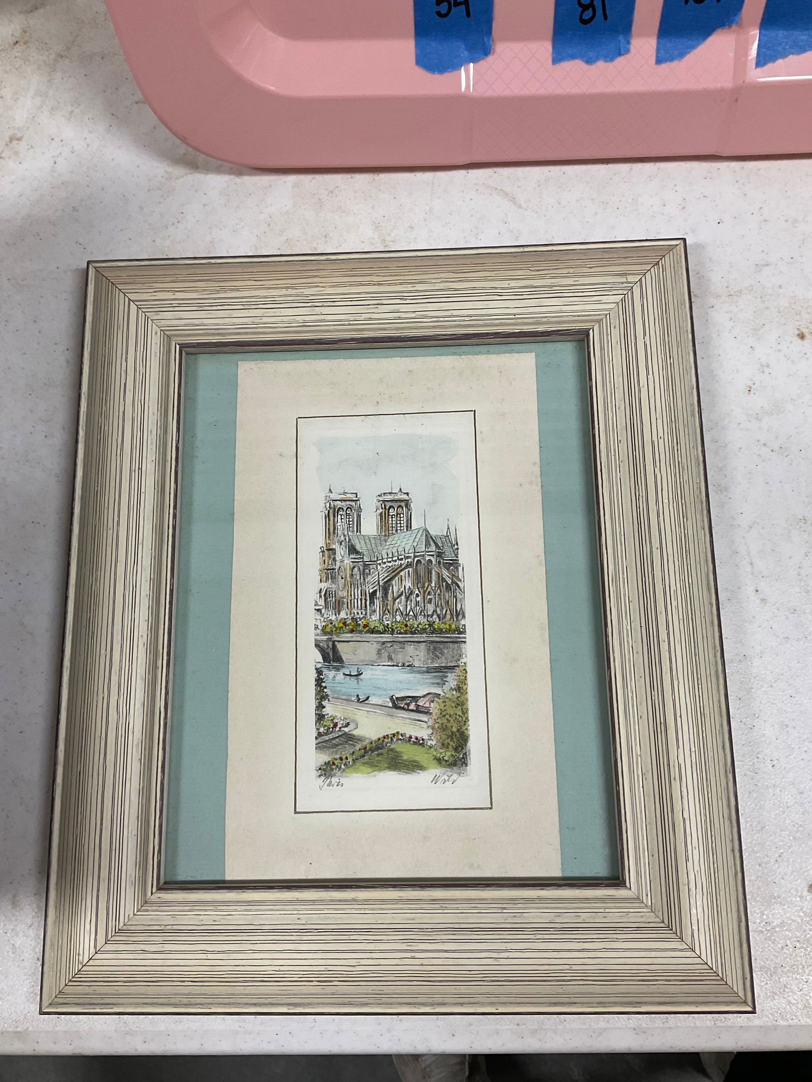 Etching Notre Dame Cathedral in Paris 12x14 (1 of 2)