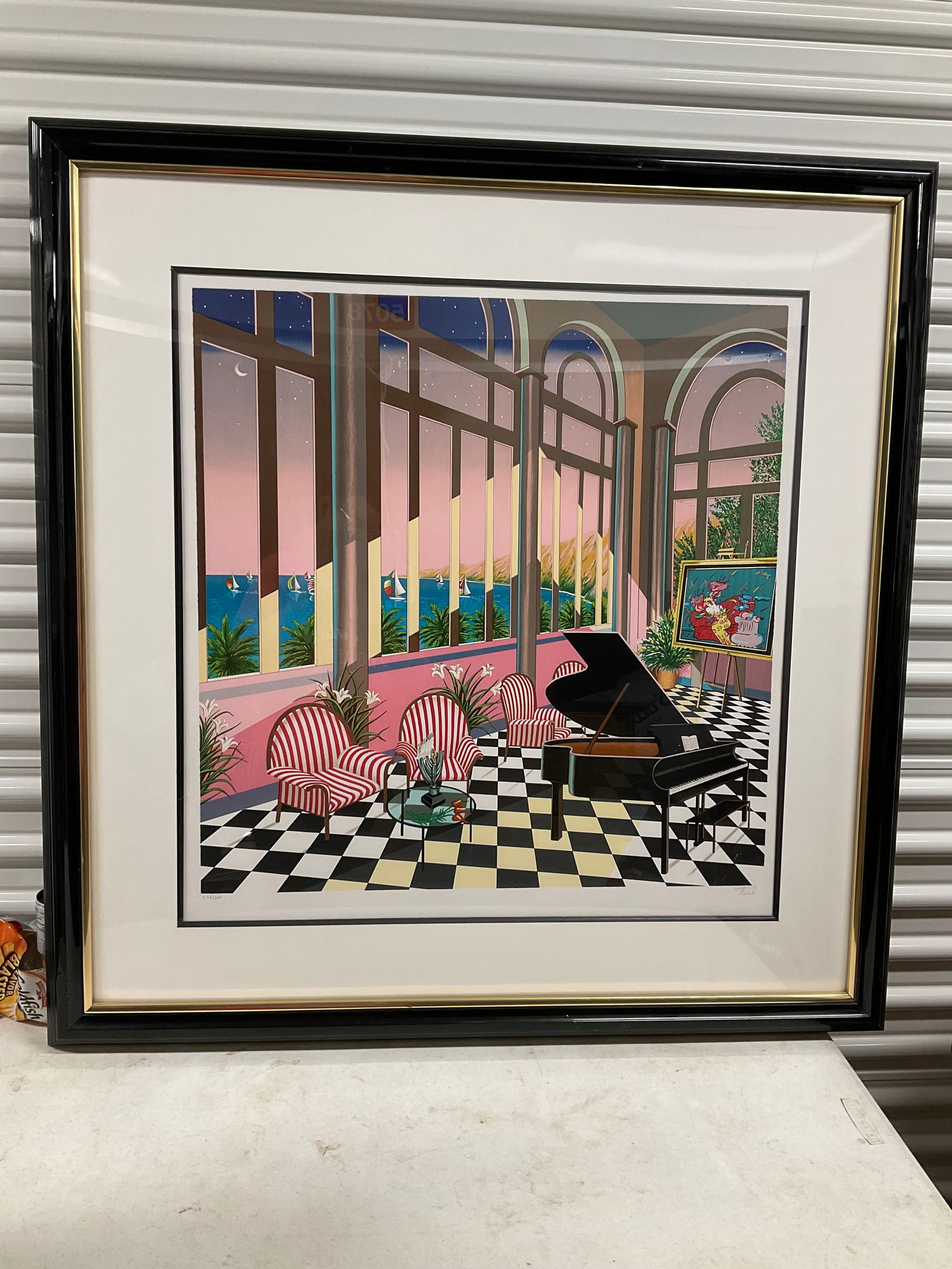 Fanch Ledan "Interior with Max" 1994 236/350 Lithograph in color in Rives paper 42 x 43 (1 of 3)
