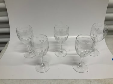 Lot of 5 Fortant De France 1995 petite wine glasses