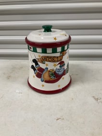 Vintage Christmas Santa cookie jar 10in