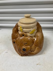 Vintage Sleep Bear Honey Pot cookie jar 10in