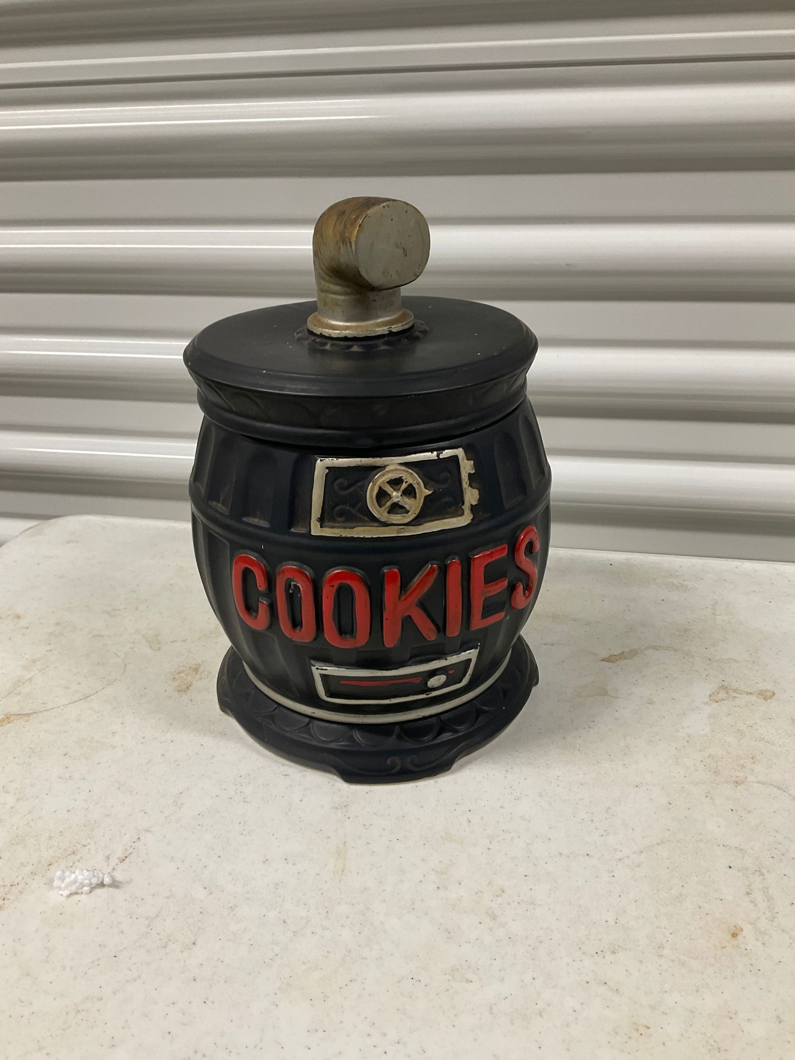 Vintage furnace cookie jar 11in: Vintage furnace cookie jar 11in
