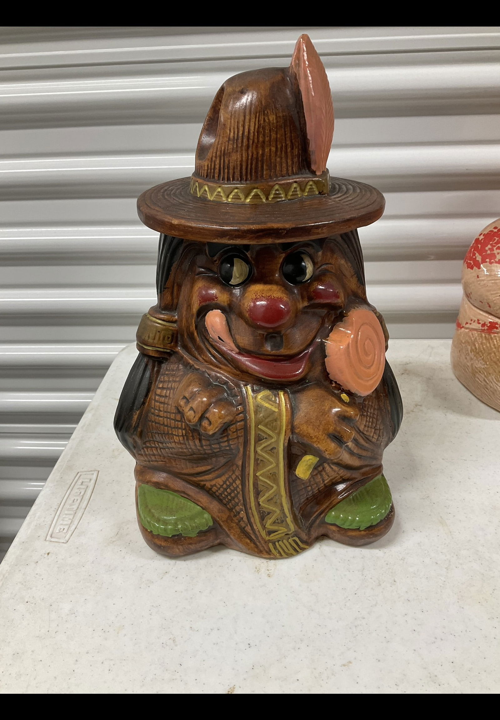 Vintage Native American cookie jar 14in (1 of 1)