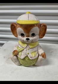 Vintage Treasure Plane Mouse cookie jar 12in