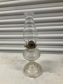 Vintage Crystal oil lamp 18in