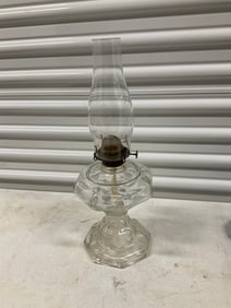 Vintage Crystal oil lamp 18in