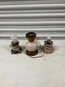 Vintage set 3 lamp bases 8in