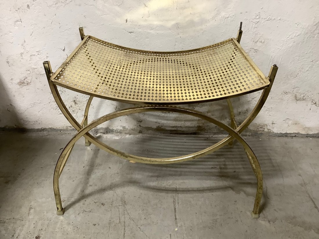 Hollywood MCM Vanity Bench Chair Stool (19in Tall) (1 of 1)