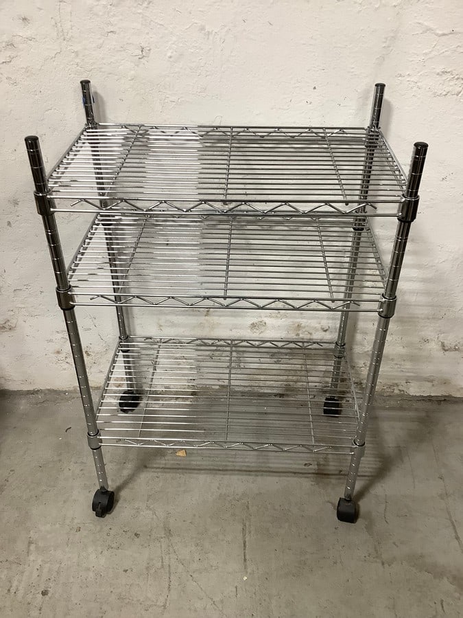 3-Shelf Metal Rolling Rack (33inx22inx13in) (1 of 1)