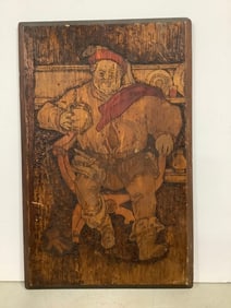 Antique Hand Carved Wooden Wall Hanging Decor (13inx20in)