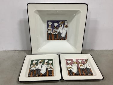 Brunelli Bowl and Plates (Largest - 12in)