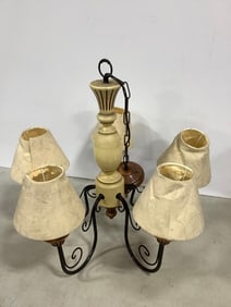 Chandelier with Lampshades *Shades Damaged* (22in Tall)