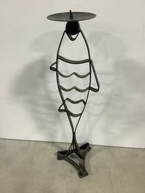 Metal Fish Candle Holder (22in Tall)