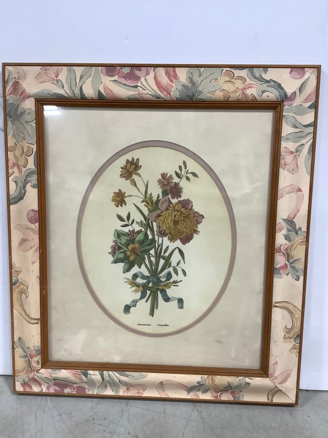 Framed 'Annemones Jonquilles' Floral Artwork (16inx18.5in): Framed 'Annemones Jonquilles' Floral Artwork (16inx18.5in)