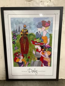 Framed 'The Kentucky Derby Churchill Downs' Art Print(27inx36in)