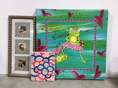 Canvas artwork(24in.x24in.largest) and framed artwork